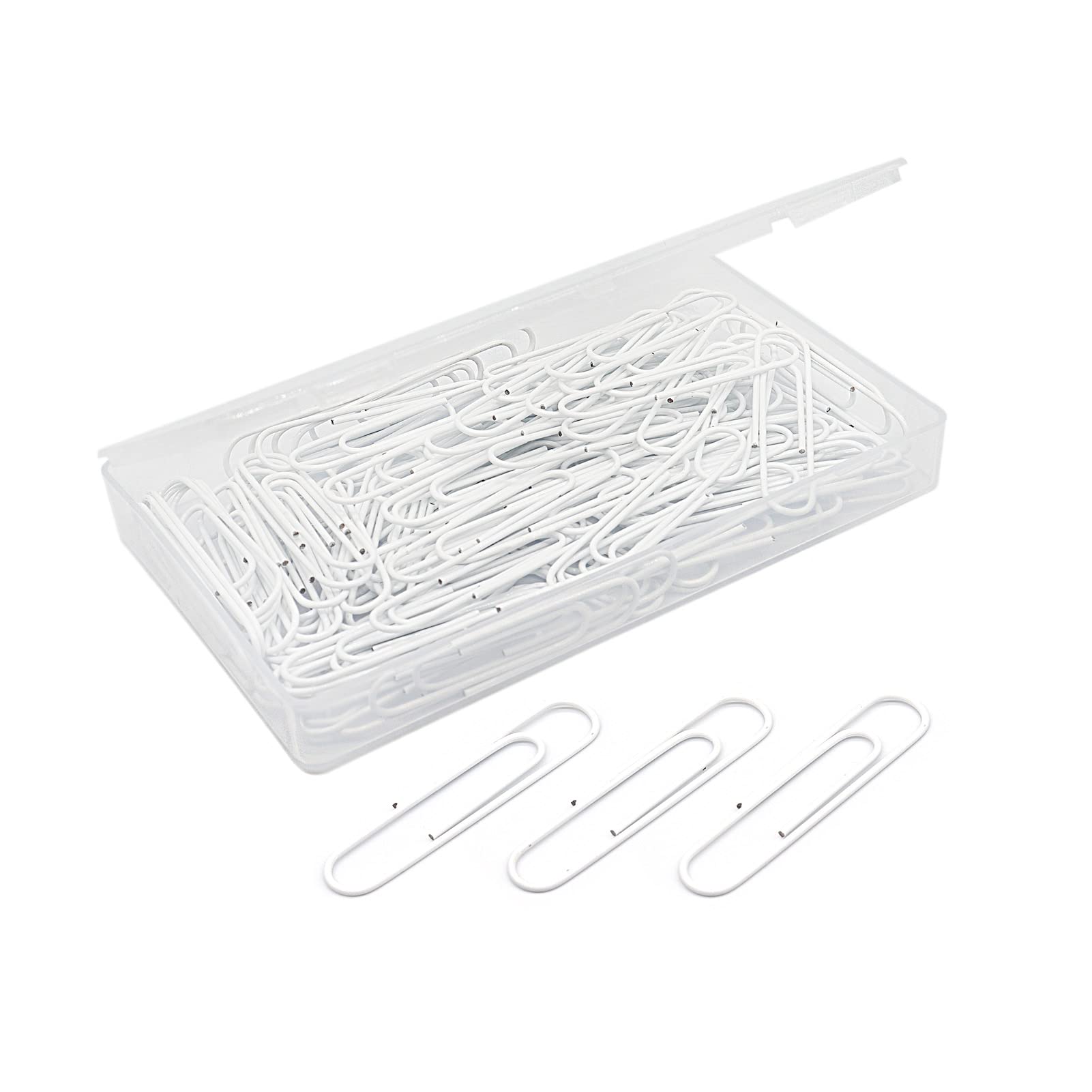 Jumbo Paper Clips, Large, 50mm/2 inches, Smooth, 100 Clips/Box, White — image 1