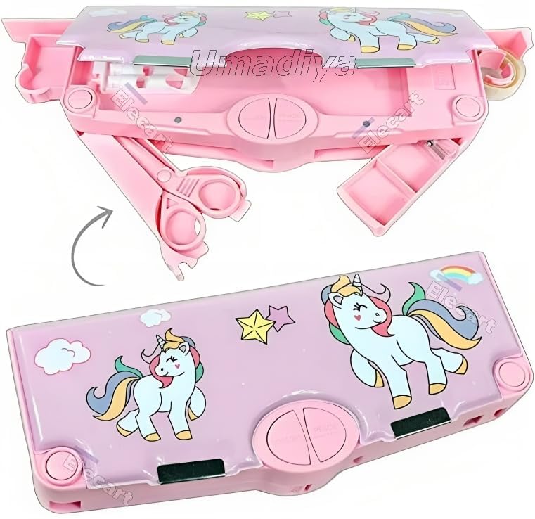 Sky Tech Unicorn Theme Magnetic Pencil Box Multifunctional Stationery For Girls, Magnetic Girls Pouch Return Gifts Kids (With Accessories, Plastic, Pink) (B0CQXF8N8F) Amazon Price History, Amazon Price Tracker