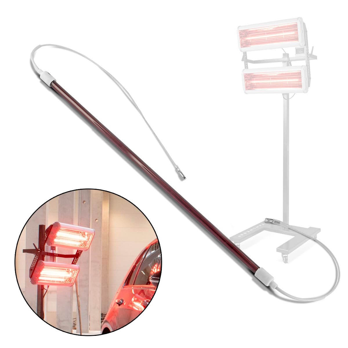 Ampoule IR STAHLWERK 2400W 500mm - Lampe De Rechange Longue Durée Pour Sécheur Peinture Infrarouge IL-2400 ST