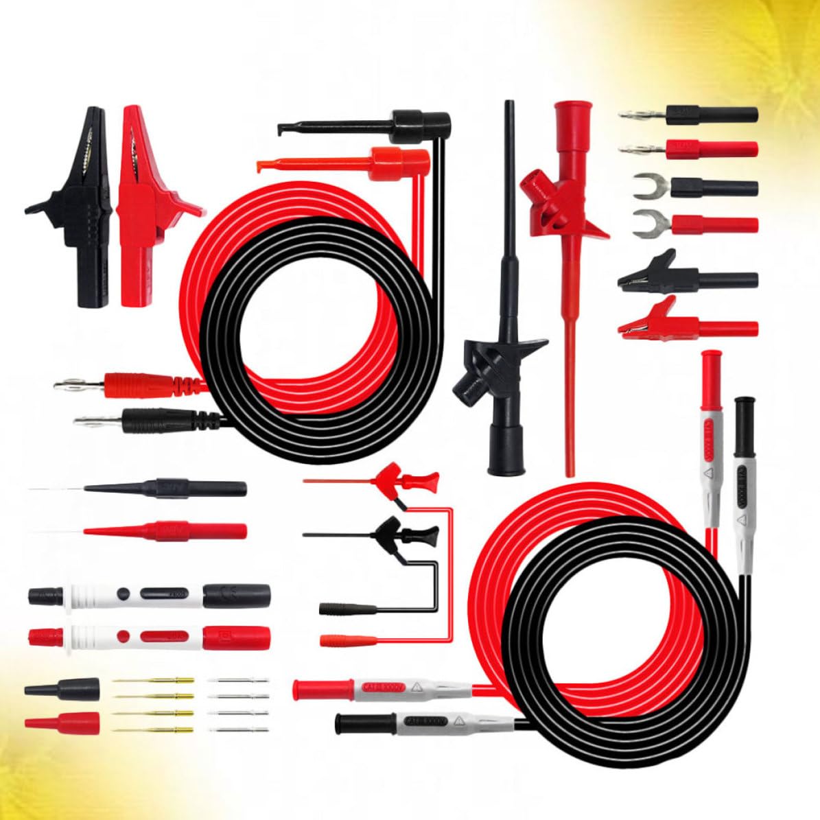 Multimeter Messleitungssatz mit 4-mm Bananenstecker und Krokodilklemme