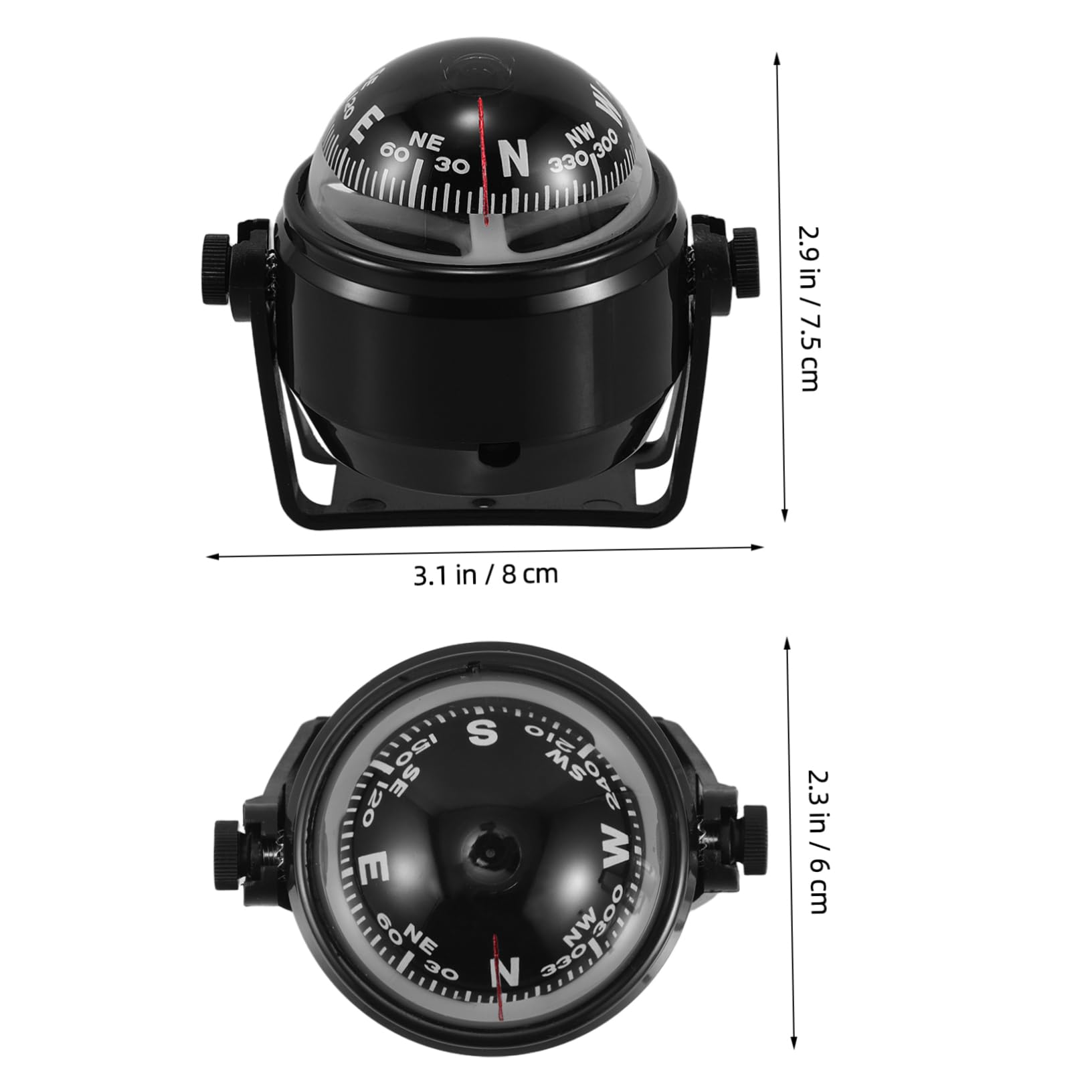 JECOMPRIS Compass Navigation Tool Robust Compass for Boats Vehicles Easy Use Dash Mount Guide for Land Navigation Durable Construction Versatile Design for Outdoor Car Use