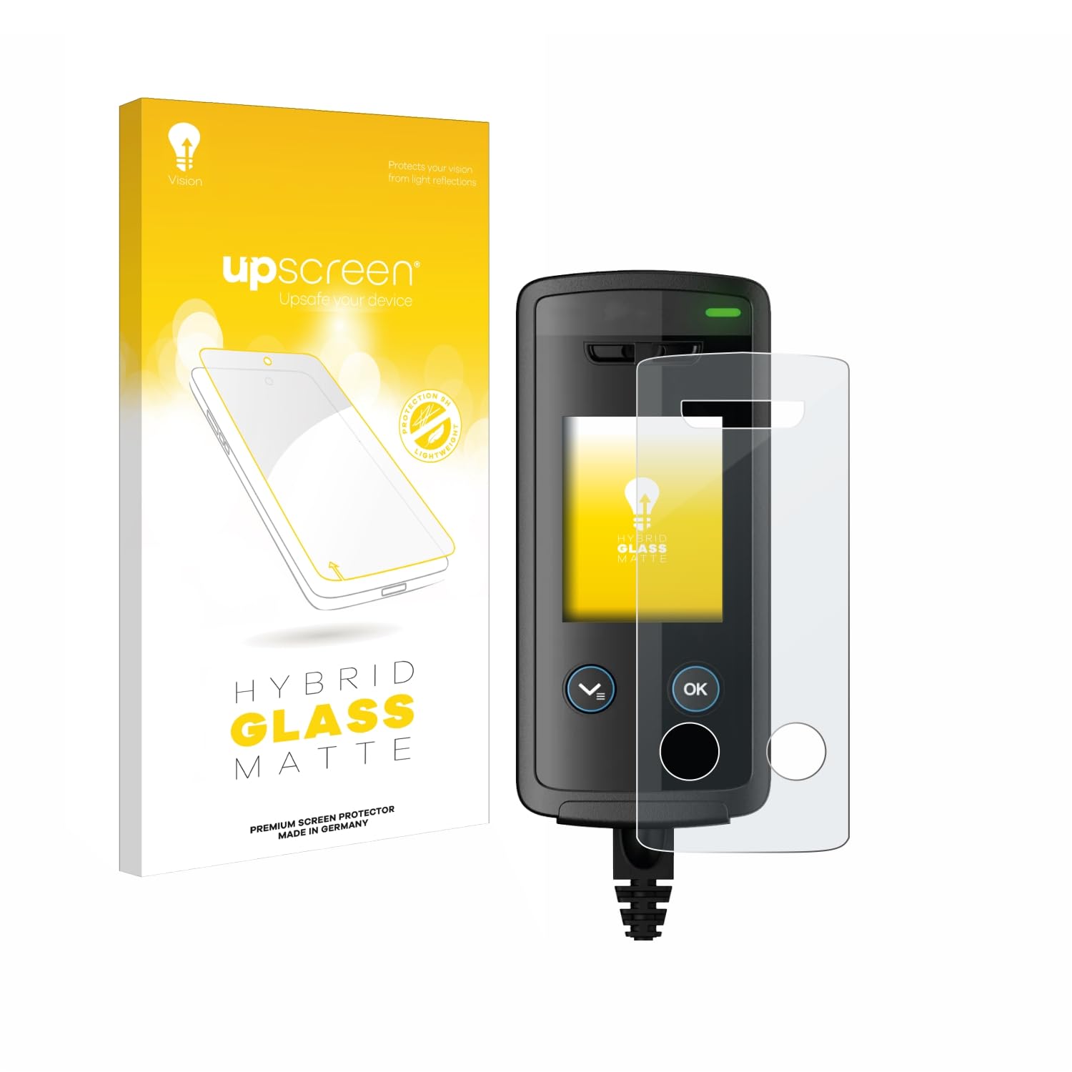 upscreen Matte Screen Protector Glass Film compatible with Drger Interlock 7500 - Anti-Glare, Anti-Fingerprint, 9H Glass Protection