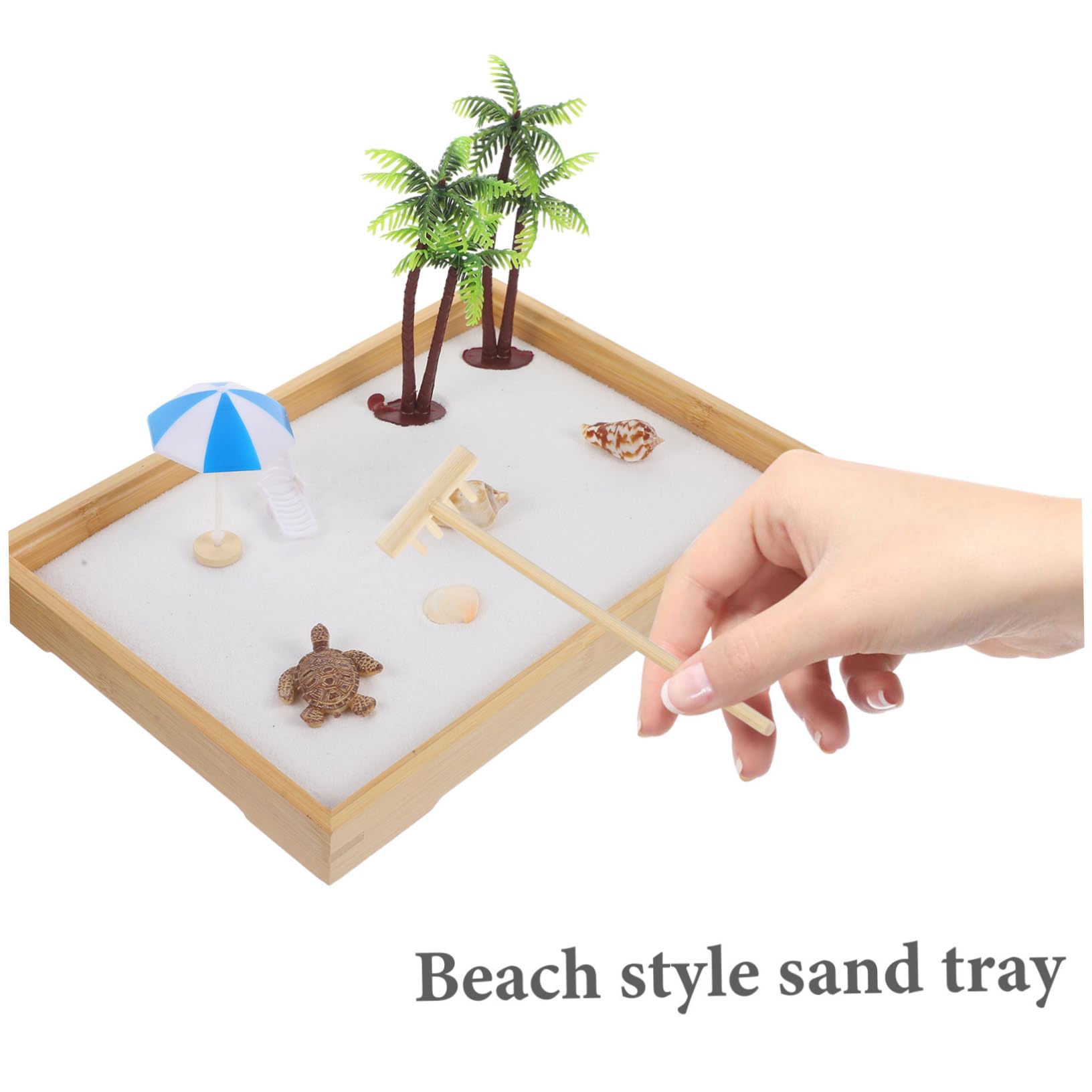 Künstliche Strandszene Sanddeko Satz aus Robustem Material für Wohndekoration Zimmer Zen Garten Miniatur Ozean Sandkasten zur Entspannung