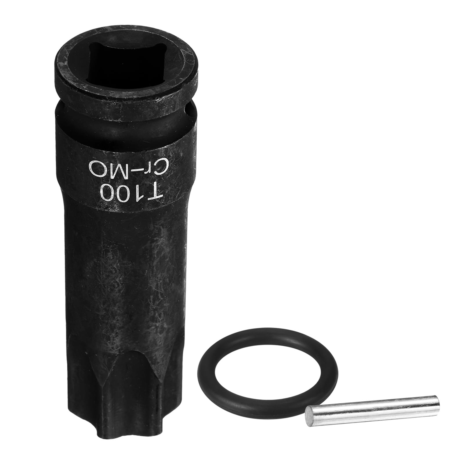 HARFINGTON 1/2" Drive Torx Bit Socket T100 Impact 6 Point Star Bit Sockets CR-MO Steel with Cotter Pin and O-ring for Power Drill Drivers Garage Workshop Adapter