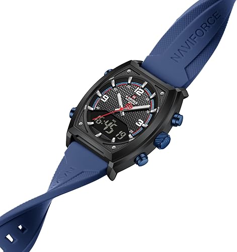 Miniatura 4 de NAVIFORCE Relojes de moda para hombre, relojes de negocios, multifuncionales, pantalla dual impermeable, reloj de pulsera, regalo para hombre