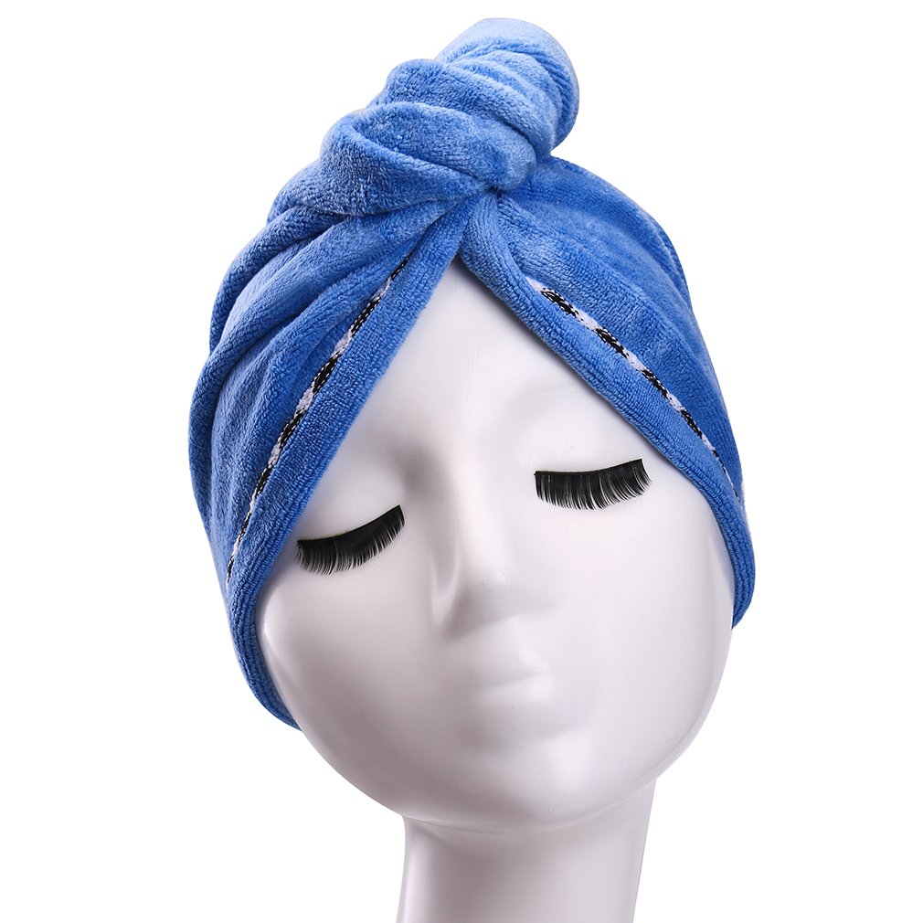 dark blue : YYXR Microfiber Hair Drying Towel Ultra Absorbent Twist Hair Turban Drying Cap Hair Wrap (dark blue)