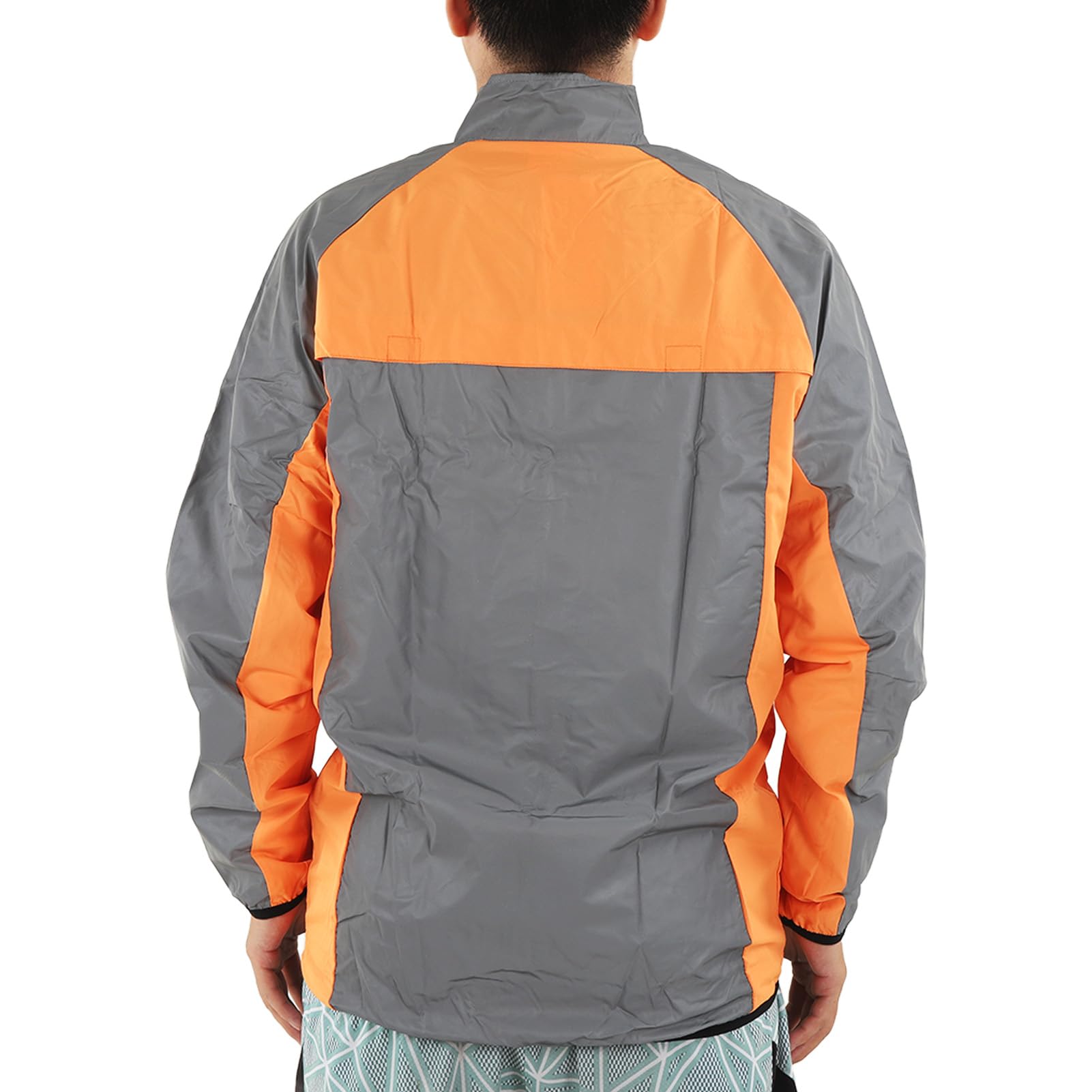 Fockety Chaqueta de Ciclismo para Hombre, Cortavientos Transpirable con Rayas Reflectantes para Hombre, Bolsillos Laterales Delgados y Ligeros para Acampar