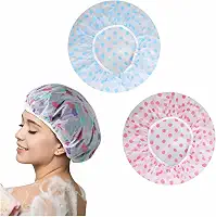 Kit 2 Toucas de Banho Premium Impermeáveis com Renda Proteção Total para Cabelos Secos, Ajuste Confortável, Reutilizável, Estampas Floral e Poá | Acessório Feminino para Banho