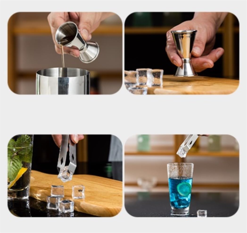 Shaker Cocktail Ensemble D'outils À Cocktail, Shaker, Support Ovale Amovible en Acrylique, 12 Pièces Acier Inoxydable Bar Set(350ml)
