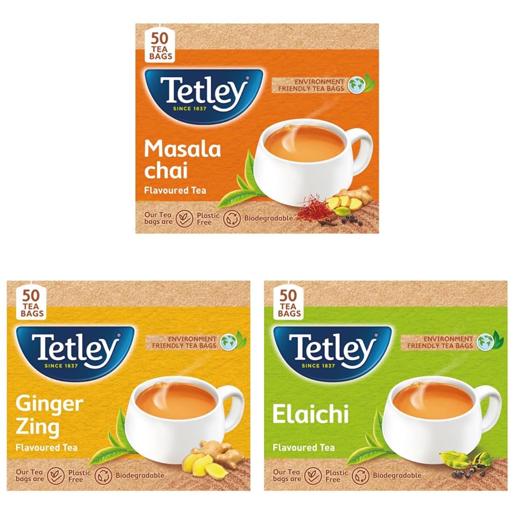 Tetley Ginger Zing Flavoured Chai Black Tea 50 Tea Bags | 100 G-image-37