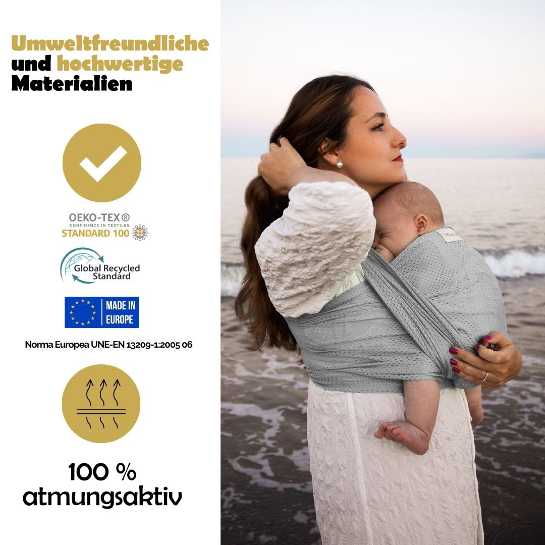 Amarsupiel | Wasser-Babytrage | Schnelltrocknend | Oekotex | Waterproof | Farbe Grau