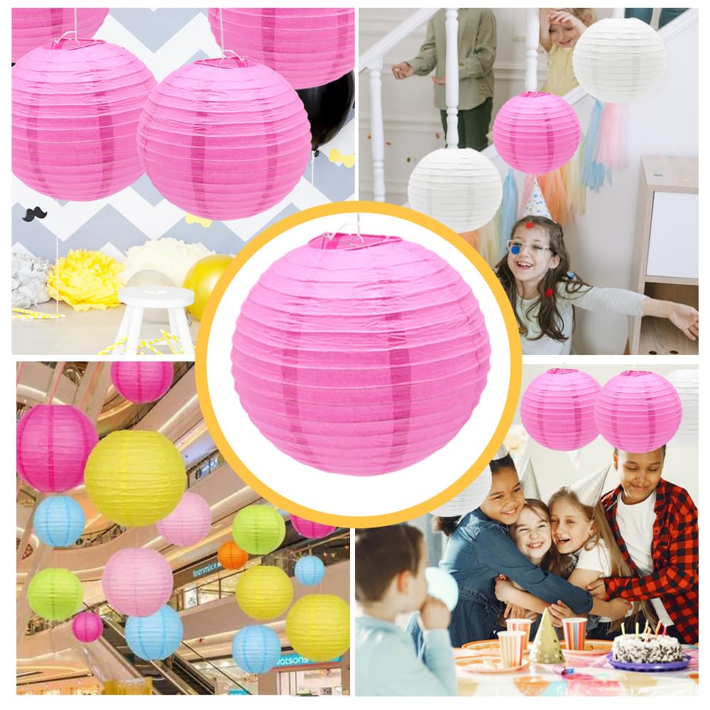 5 Pièces Lanternes En Papier, 20cm Suspension Boule Papier Lanterne