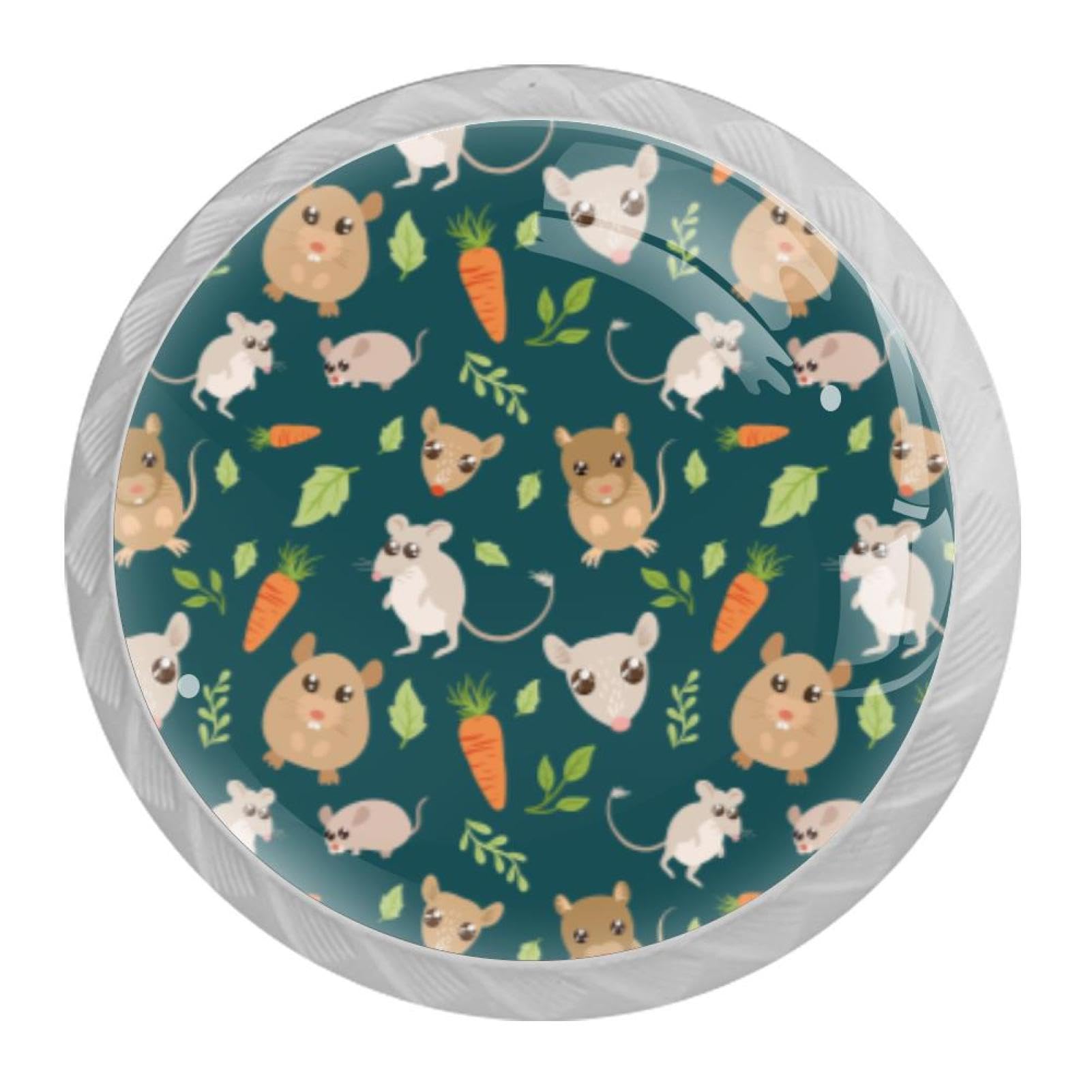 Tqmspg 4 Pieces Drawer Pulls Hedgehog Cute Animal Pattern Door Knobs Dresser Handles for Kitchen Wardrobe Cupboard Hardware Furniture