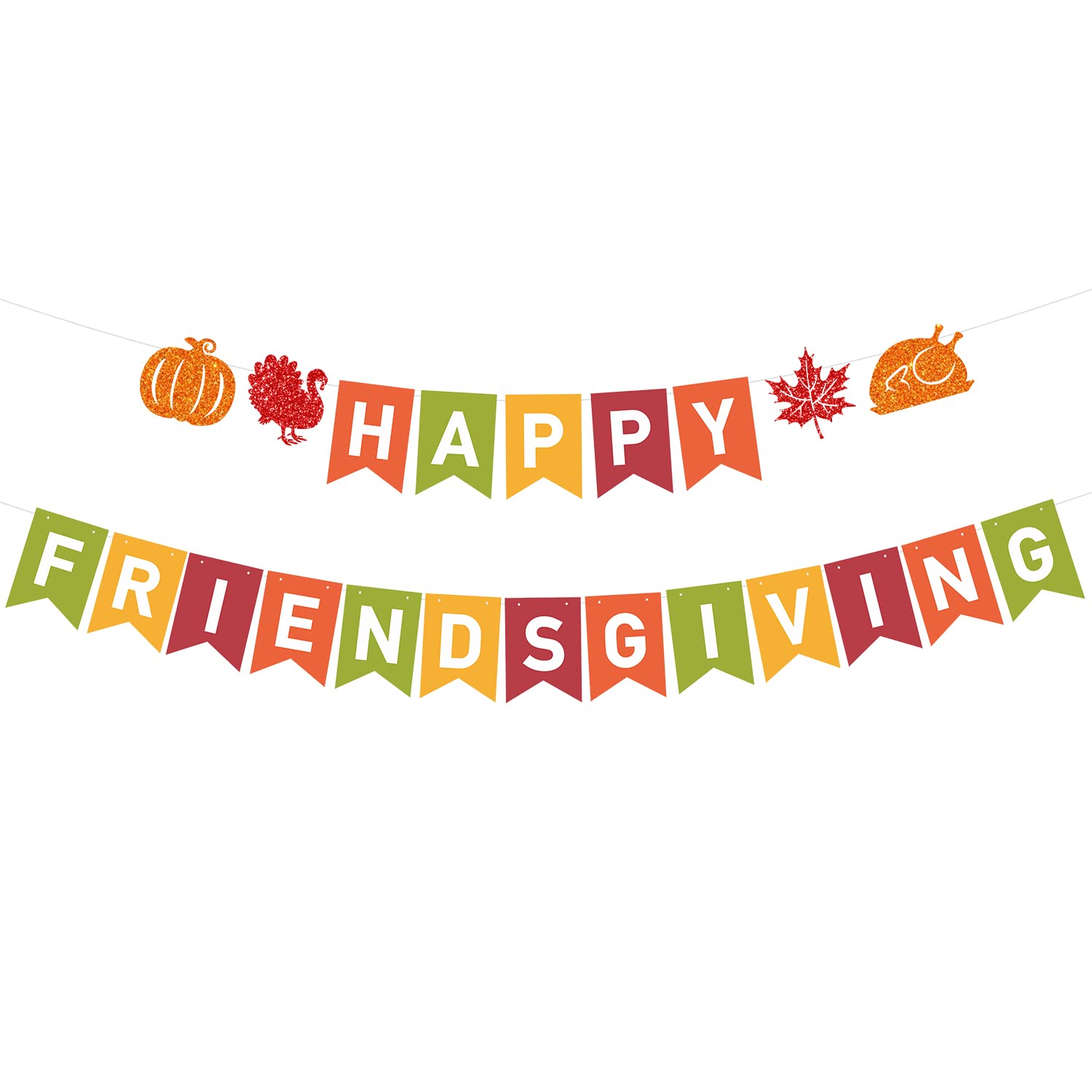 Friendsgiving Jute-Banner – Vorbespannte Wimpelkette Für Thanksgiving, 17-teilig, Deko Für Drinnen & Draußen