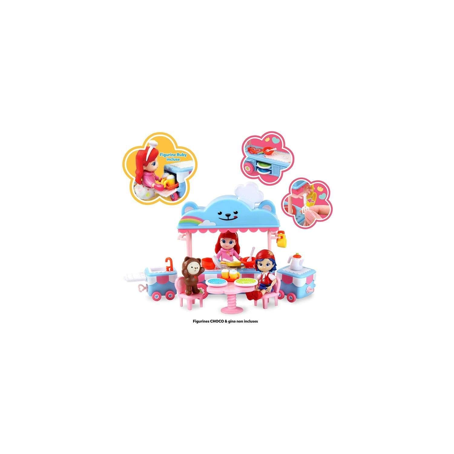 Rainbow Ruby - Mini Universe Licence - Mobile Kitchen - Complete Play Set with Equipped Mobile Kitchen - Toy with Accessories and Ruby Figure Included