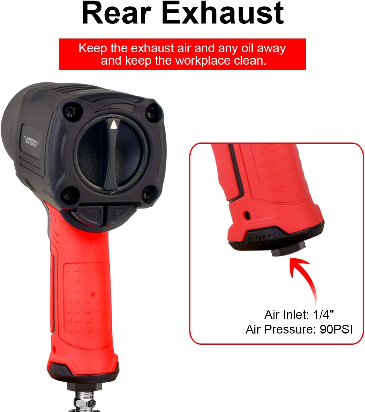 DOTOOL 1/2 Inch Air Impact Wrench - 1200 FT-LB Twin Hammer Pneumatic Impact Gun For Auto Repair
