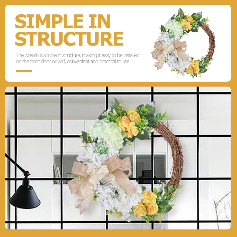 GALPADA Künstlicher Blumenkranz Für Haustür Osterdekoration Aus Rattan Hängender Türkranz Mit Kunstpflanzen Frühlingsblumenkranz Für Fenster Und Feste