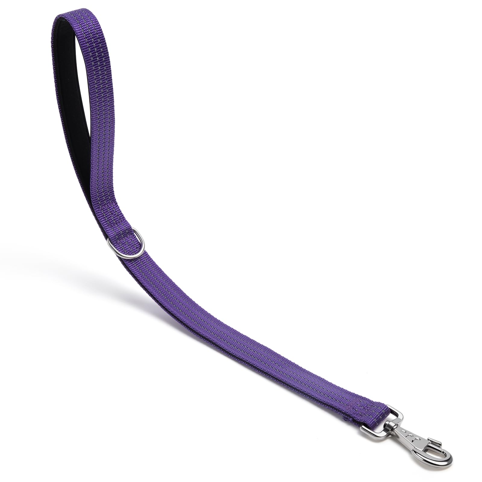 Dog Leash Heavy Duty Metal Hook,Reflective Training Lead,Nylon Traffic Padded Handle Short Dog Leashes. (Purple, 24")