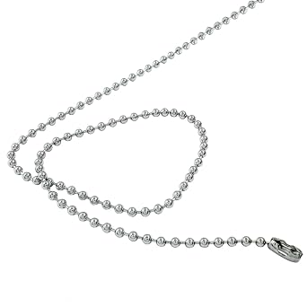 Hordion 10 Feet Stainless Steel Ball Chain, 4.5mm Beaded Pull Chain Extension Dog Tag Chain with 10 Connectors for Window Blind Vertical Replacement, Silver