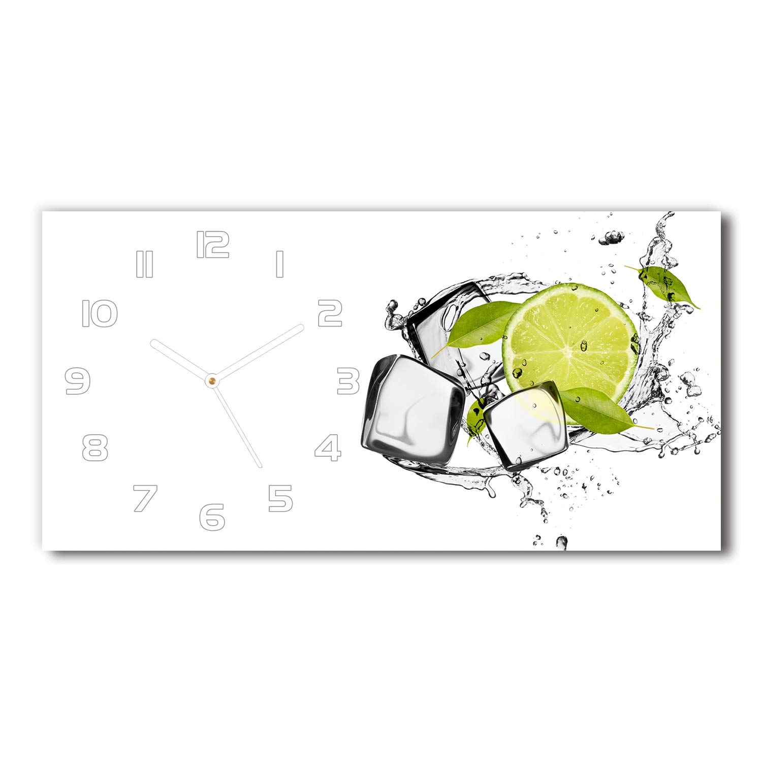 Horloge en verre 60x30cm silencieuse sur pied Tulup pour décoration intérieure de salon
