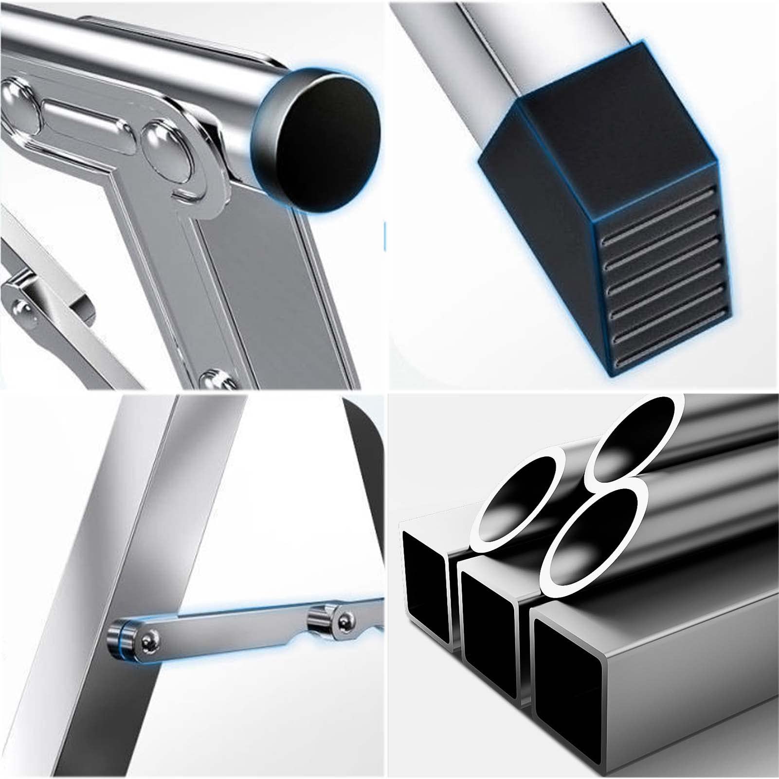 Stendibiancheria pieghevole in acciaio inox | Balcone interno da 120-240 cm/47-94 pollici: ganci antivento for stendibiancheria pieghevoli e regolabili(120cm/47in)