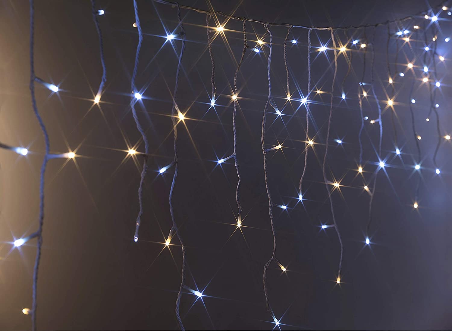 Eisregen Lichterkette mit 480 kaltweißen LED - Länge 12 m