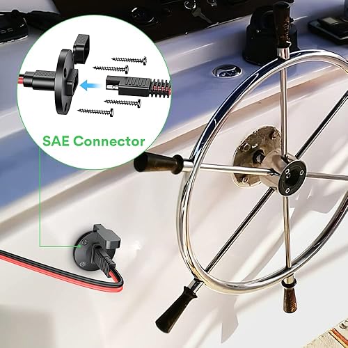 Miniatura 8 de Conector SAE, puerto de pared lateral, cable de 10 AWG, cable resistente a la intemperie, montaje en panel, adaptador universal de montaje empotrado