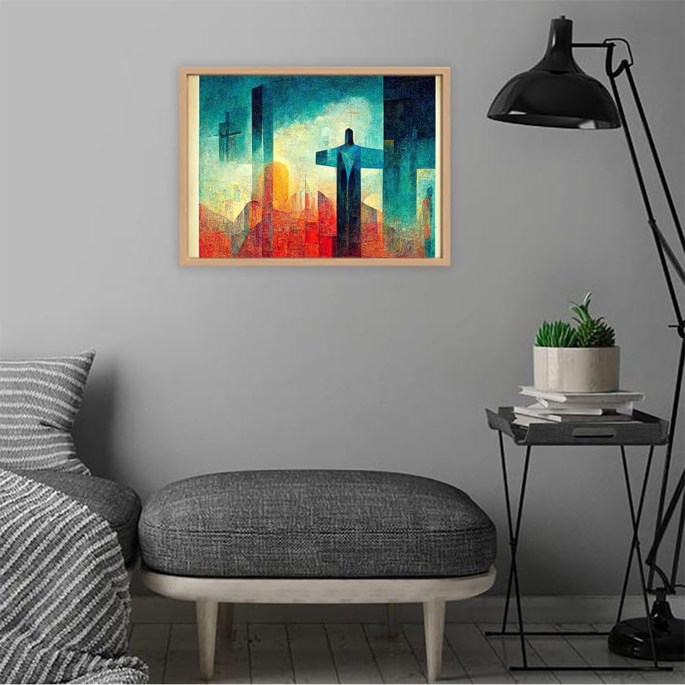 VERRE ART Printed Framed Canvas Painting for Home Decor Office Wall Studio Wall Living Room Decoration (22x14inch Wooden Floater) - Scriptura Auctor