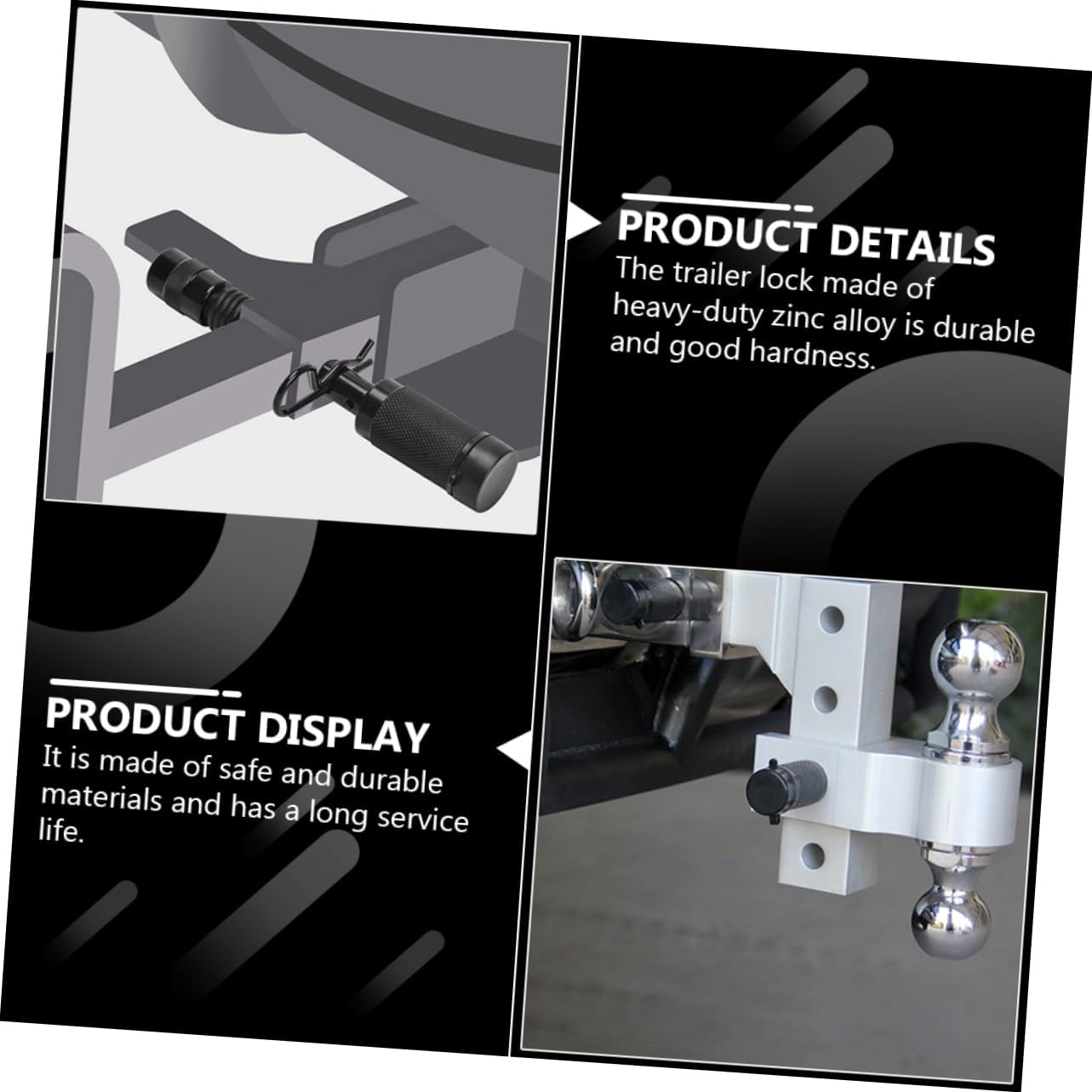 Gatuida 2sets Heavy-Duty Trailer Hitch Lock Coupler Lock -Theft Keys Easy for Rvs Trucks and Security