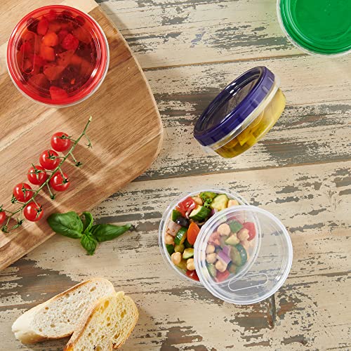Elegant Disposables 8 Ounce Plastic Food Storage Containers With Colored Twist Top Lids Reusable Leak Proof Deli Containers For Freezer Storage Meal Prep (12) #TOP2