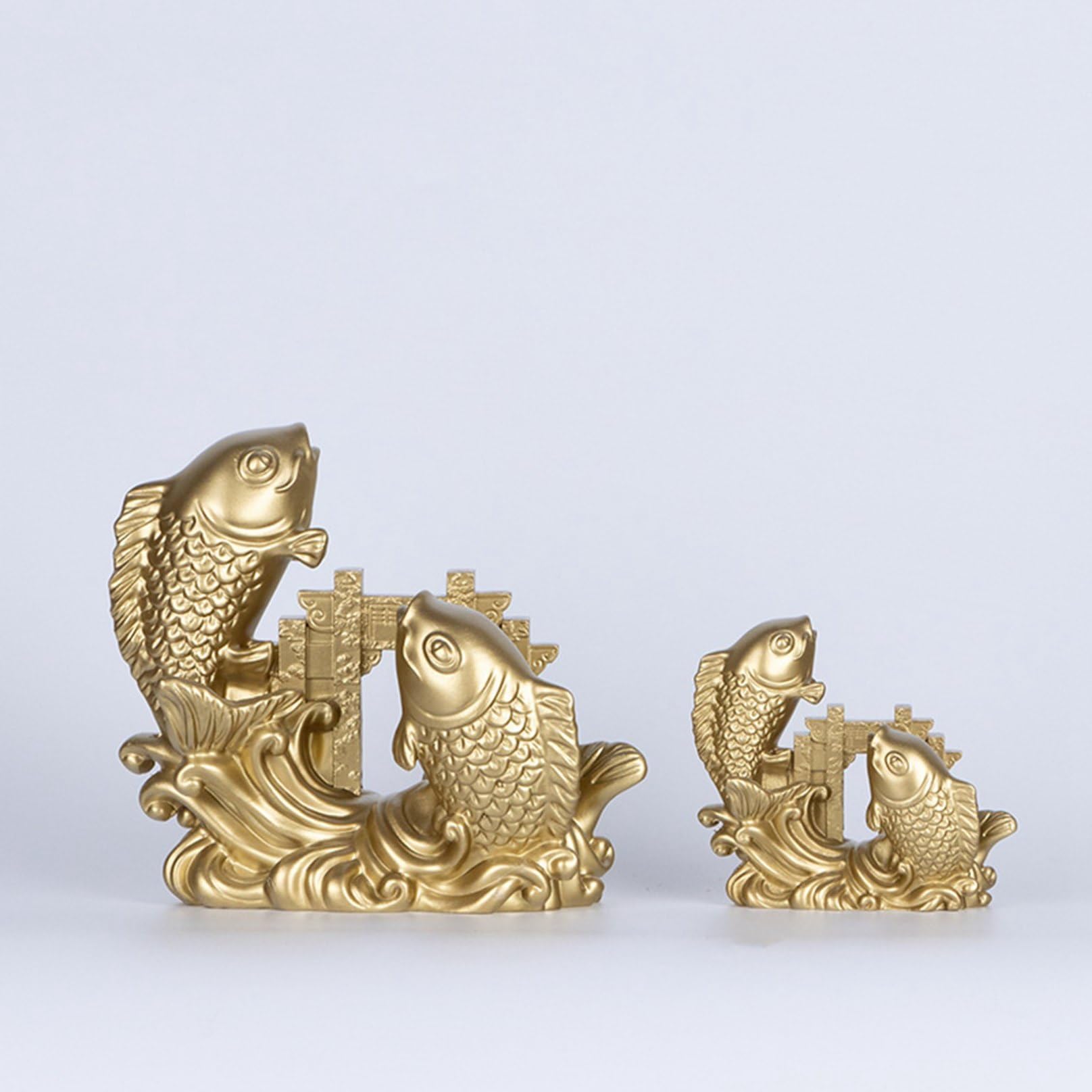 Amazon.co.jp: 登龍門の鯉 鯉 置物 双鯉 登龍門 風水グッズ 龍門飛鯉