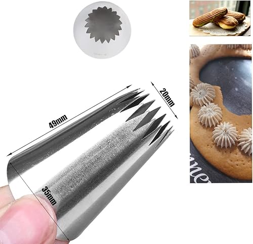 Miniatura 3 de Puntas grandes para decorar pasteles, puntas de glaseado extra grandes con punta de helado de pastel, punta de churro y punta de pastelería de