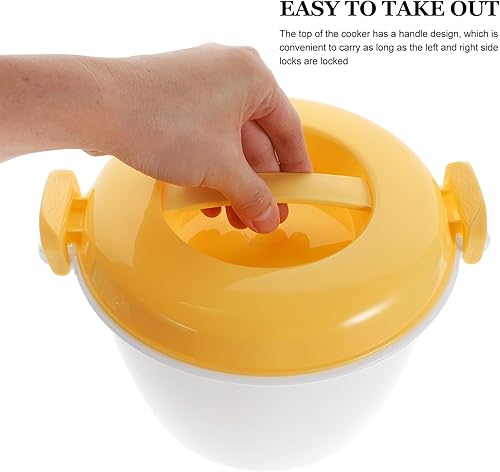 Miniatura 7 de DOITOOL Arrocera para microondas - Mini olla arrocera para horno microondas - Vaporizador de microondas Arrocería pequeña para pasta, pollo, tocino,