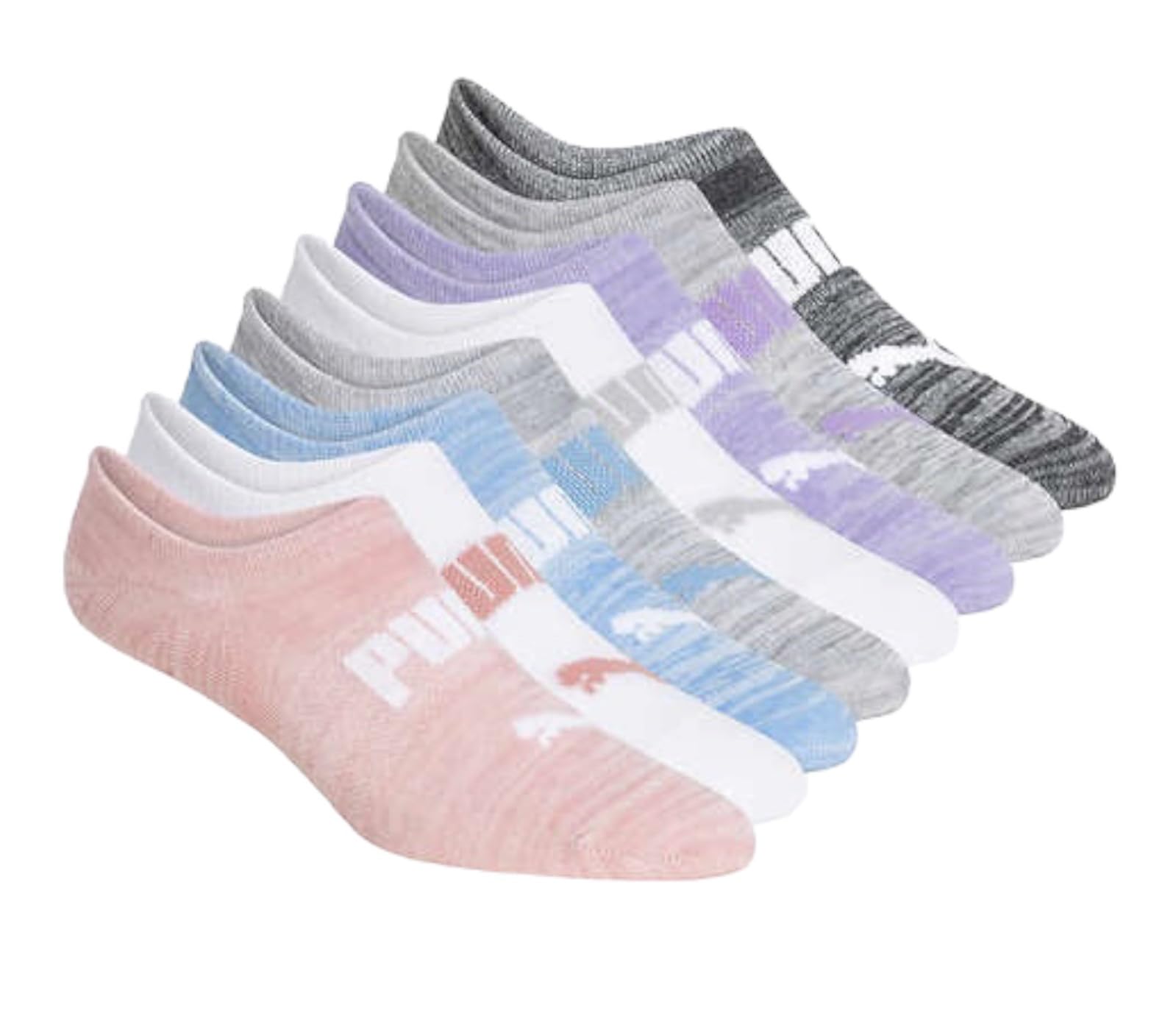 PUMA Womens No Show Sneaker 8 Pack Socks Assorted One Size