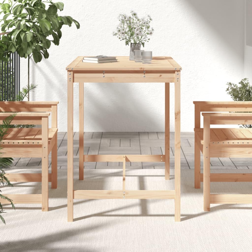 Klasyczny stół ogrodowy z litego drewna sosnowego, 121 x 82 x 75 cm, stabilna drewniana rama i wytrzymały blat stołu na taras, balkon i do ogrodu, łącznie z instrukcją montażu