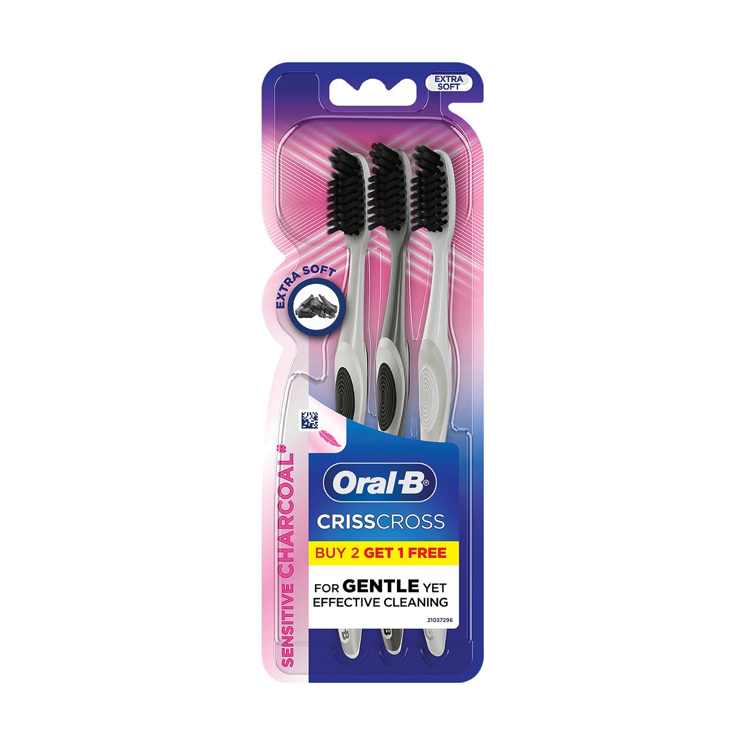 Oral-B Crisscross Sensitive Extra Soft Toothbrush For Adults, Ultrathin Chracoal Bristles, Multicolour Toothbrush Set, Oral B Dentist Recommended Brand (Buy 2 Get 1 Free)-picture-27