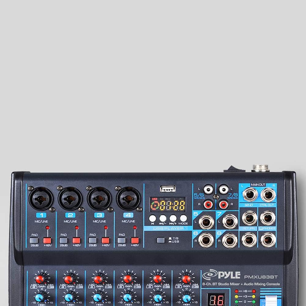 Buy Pyle PMXU83BT 8 Channel Sound Board Mixer System w/ Bluetooth