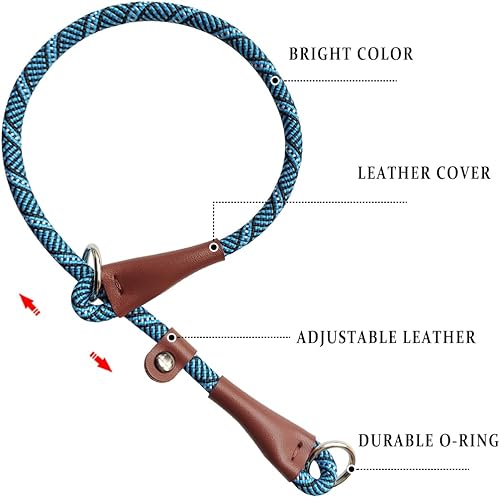 Miniatura 3 de YUCFOREN Collar para perro, collar redondo de entrenamiento de nailon sin tirones, con tapón deslizante, 13 x 20 pulgadas, 12 x 24 pulgadas