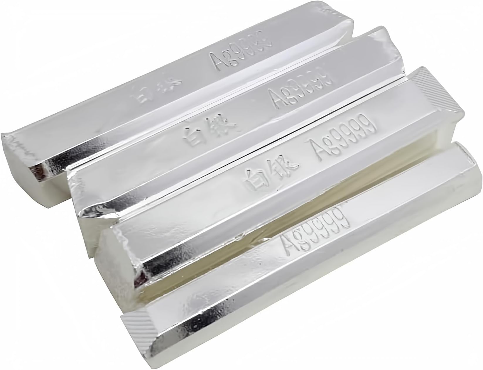 1PCS 10/20/30/40/50G High Purity Silver Ingot Bars Ag9999 Sterling Silver Bullion Jewelry Processing Raw Materials (10G)