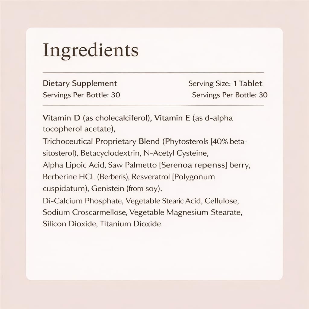 Healthy Hair Made Simple – Clinically-Proven Once Daily Hair Loss Support Tablet – Propriety Botanical Blend - Safe & Natural Supplement for Men & Women - By Skin Clinic for Hair - USA Made