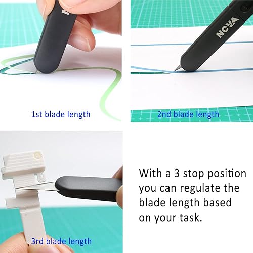 Miniatura 2 de Nova Juego de 121 cuchillos de alta calidad para manualidades y pasatiempos, 1 cuchillo de precisión con 120 recambios de hoja de hobby SK2#11,