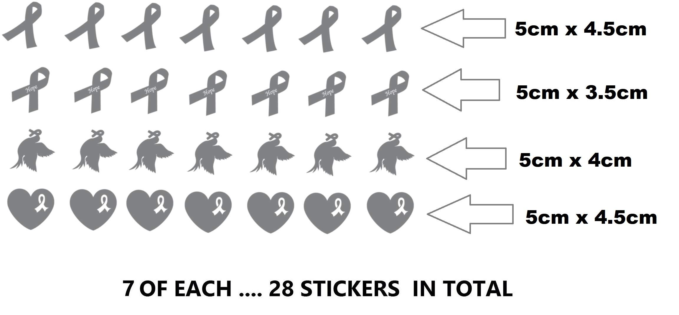Parkinsons Awareness Collection… (Parkinsons Ribbon Vinyl Stickers Silver)