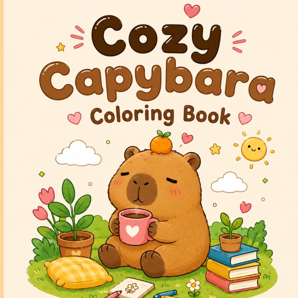 Cozy Capybaras Coloring Book: Relax, Color & Smile with Adorable Cozy Capybaras