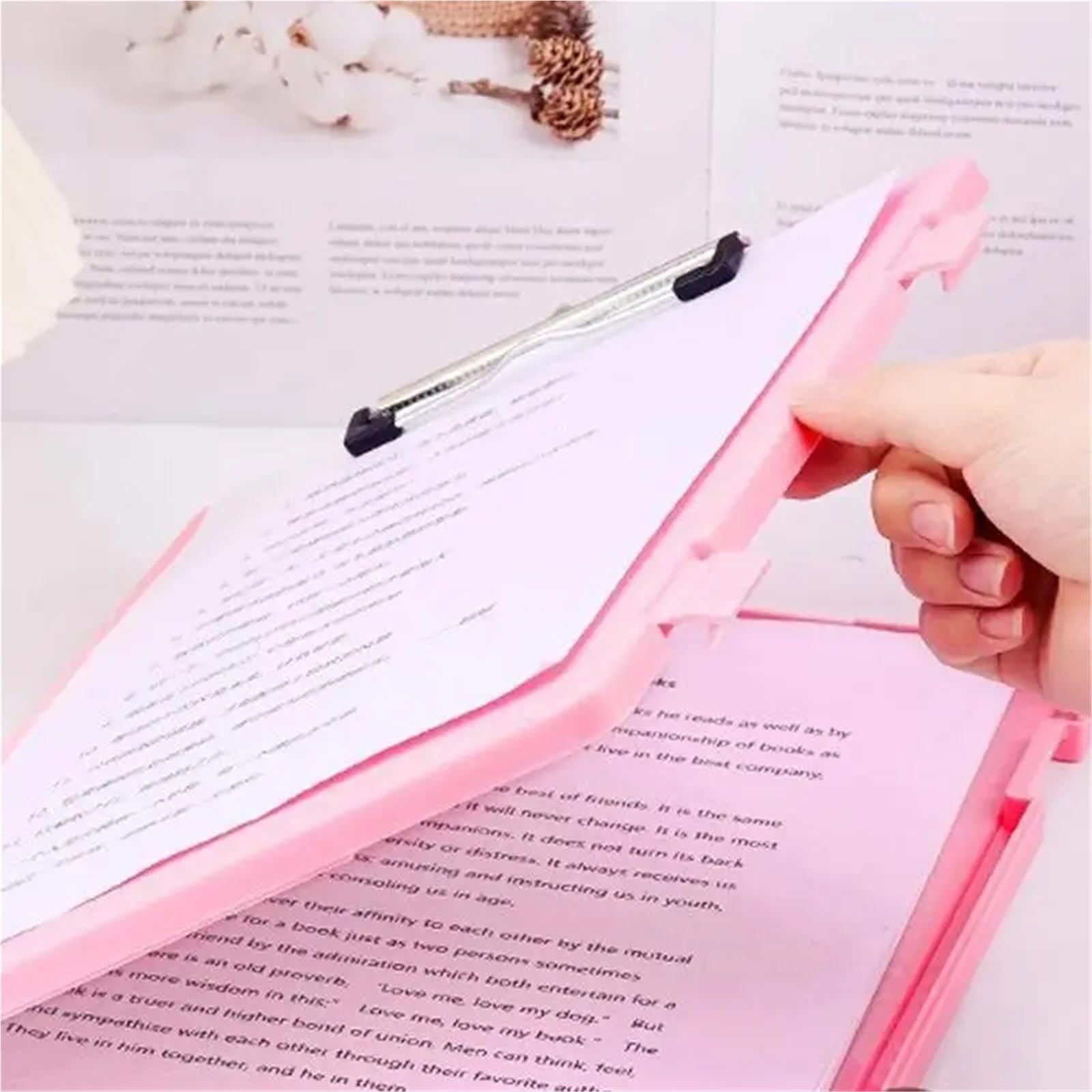3 Stück Zwischenablage-Ordner mit Aufbewahrung, Doppel-Clip-Ordner, Aufbewahrungskoffer, robuste Klemmbretter for Notizen und Dateien Fürs Büro(Pink)