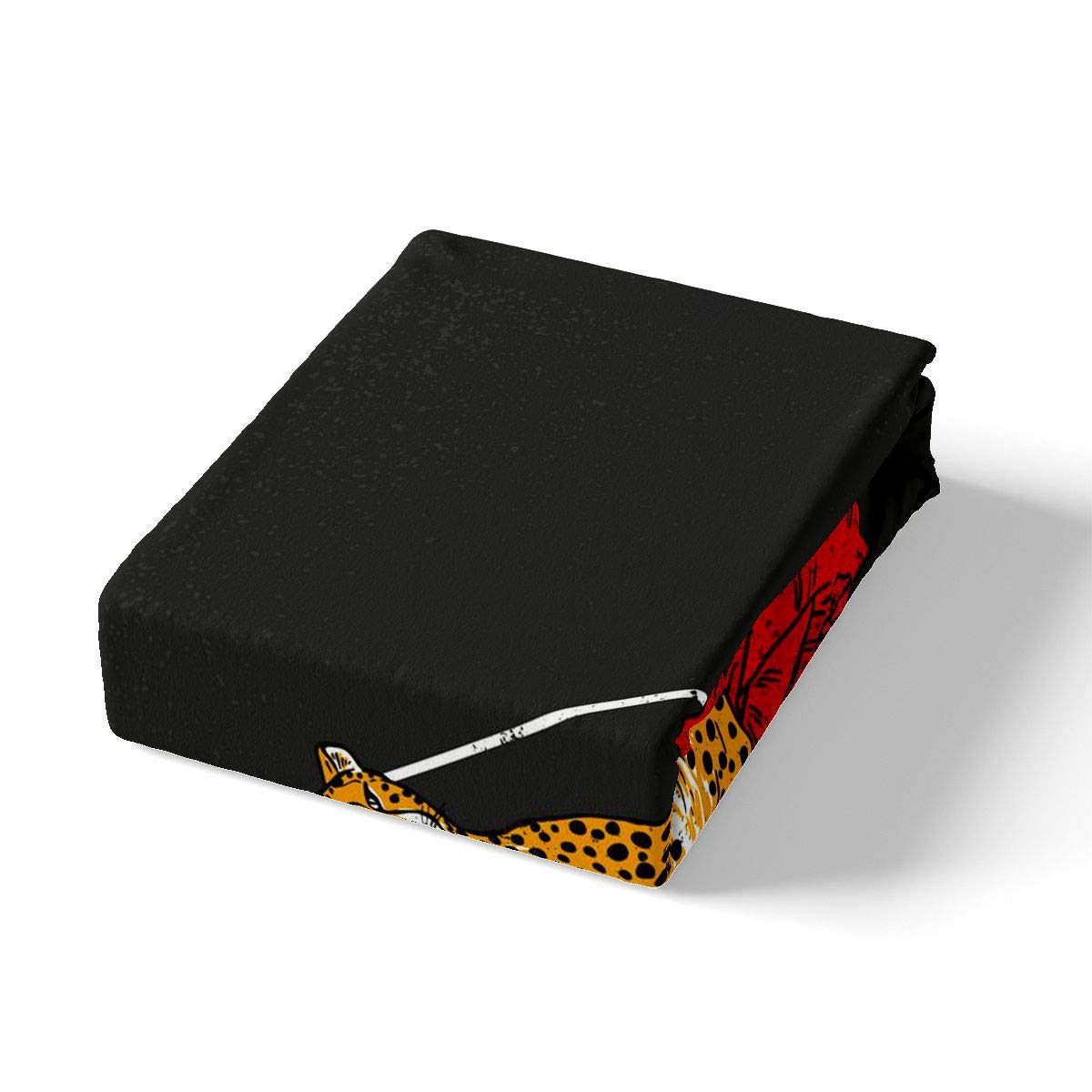 Homemissing Juego de cama de leopardo con funda de edredón para niños y niñas, diseño de guepardo, color negro