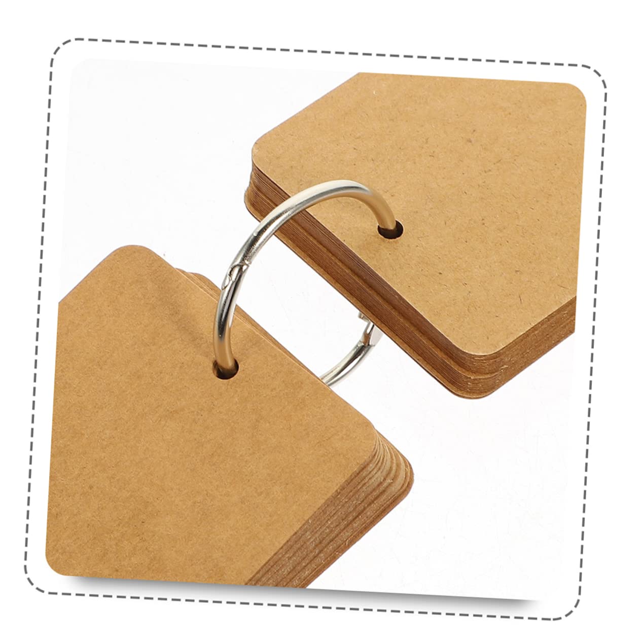 10 Leere Vokabelkarten aus Kraftpapier mit Metallring | Schule und Selbstgemacht, Dickes Blankopapier, Tragbar und Individuell Beschriftbar