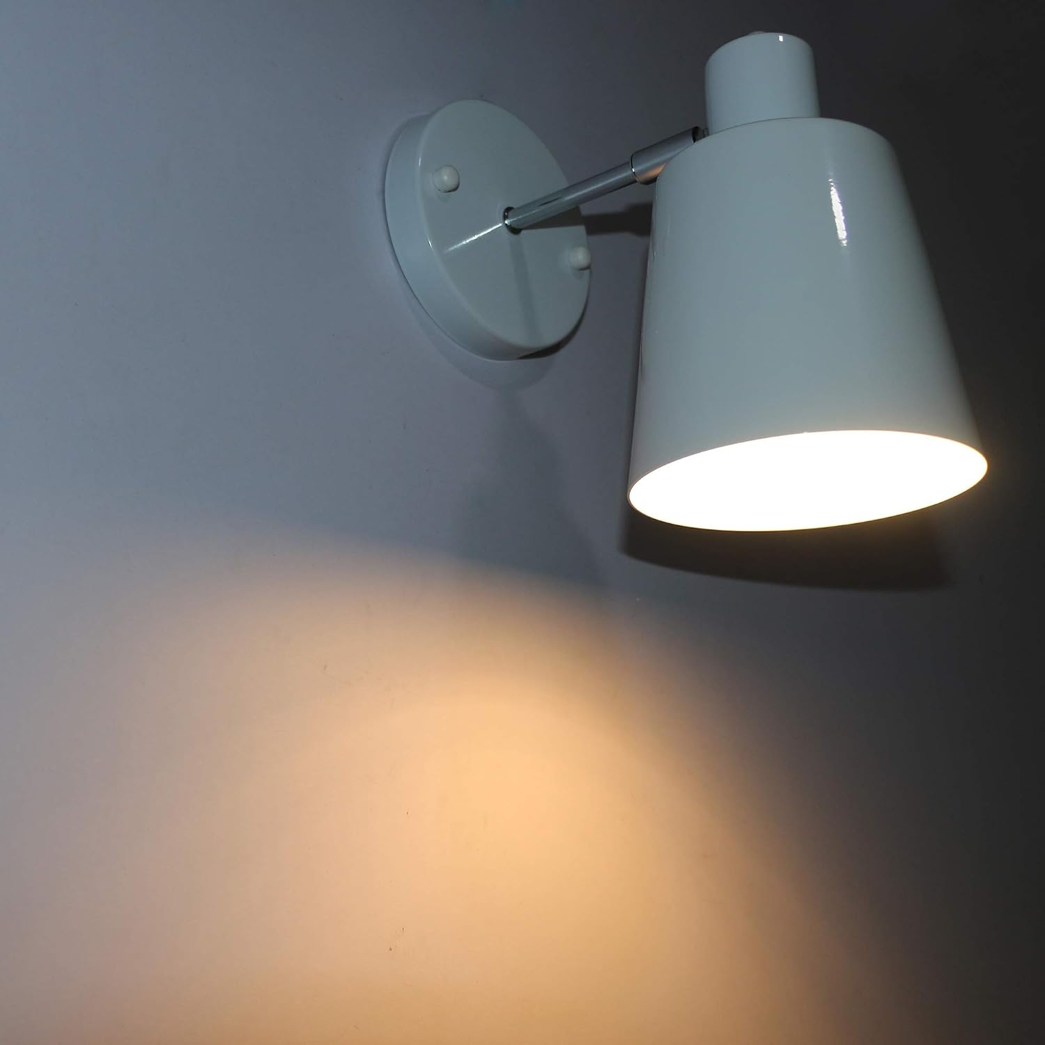 LED Wall Sconces Surfaced Mount Hotel Bedroom Bedside Reading Light Fixture E27 Bulb Replaceable Adjustable Directional White