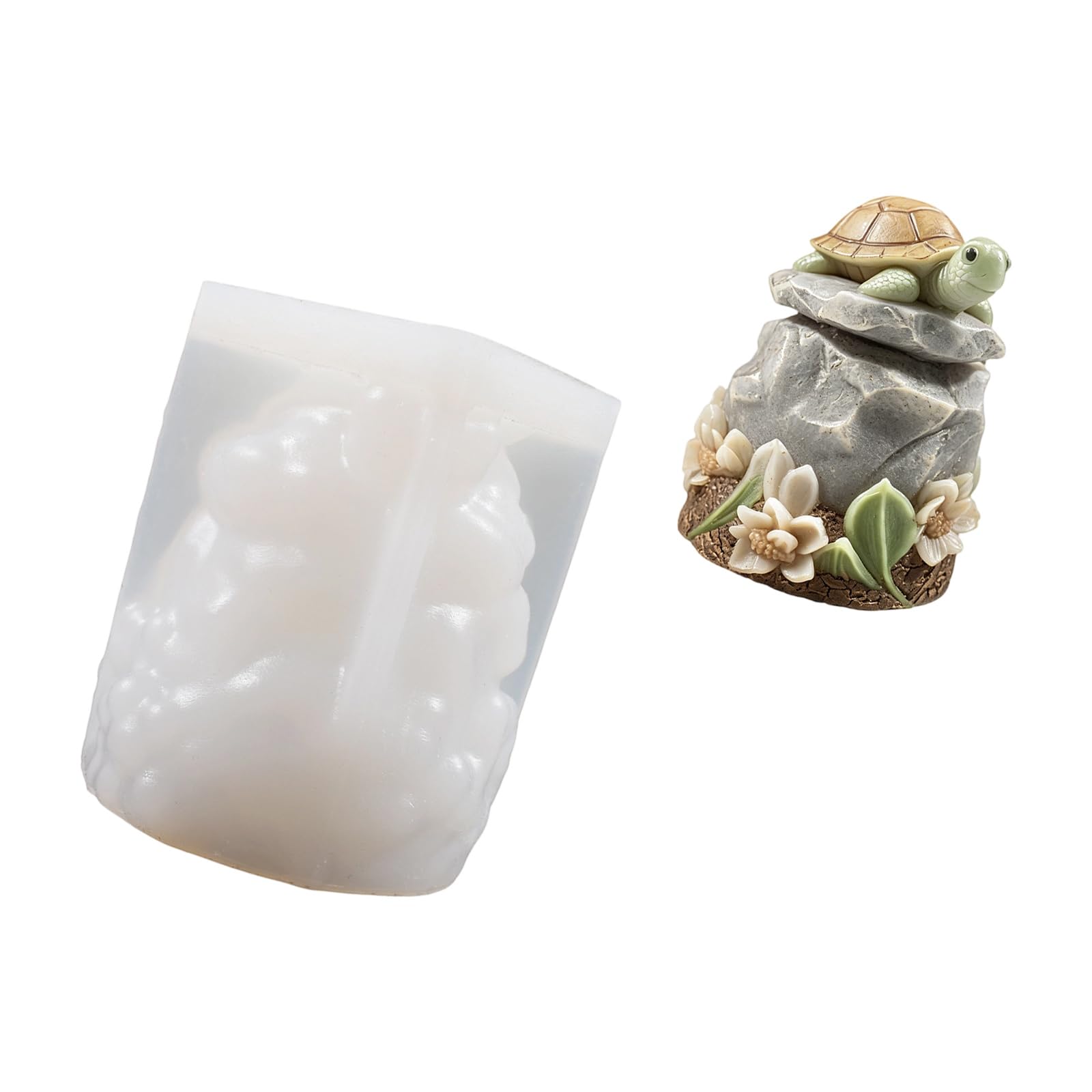 Xinsheinelry Detailed Turtles and Flower Silicone Suitable for Art Projects Soap Making Silicone