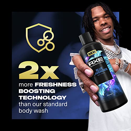 Axe Fine Fragrance Collection Body Wash For Men Blue Lavender 4 Count 12H Refreshing Scent Shower Gel Infused With Lavender, Mint, And Amber Essential Oils 18 Oz #TOP4