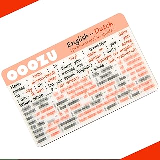 OOOZU Dutch Language Cards - 2 Card Pack - Essential Words And Phrases For Holidays And Travel To Holland/The Netherlands - Lightweight Credit Card-Sized Phrasebook/Phrase Book Alternative